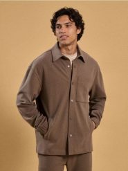 Rozpinana bluza z kołnierzykiem - zielony. Zielone bluzy rozpinane męskie Sinsay, l, bez wzorów, bez ramiączek, bez kaptura. Za 79.99 zł.