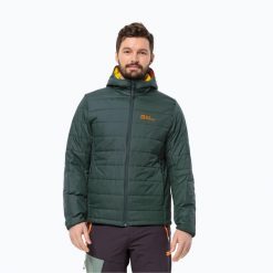 Kurtka puchowa męska Jack Wolfskin Lapawa Ins Hoody. Zielone kurtki męskie Jack Wolfskin, m, bez wzorów, z puchu, sportowe, bez ramiączek, bez kaptura. Za 459.99 zł.