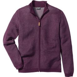 Sweter rozpinany ze stójką Regular Fit bonprix jeżynowy melanż. Kardigany męskie marki bonprix. Za 44.99 zł.