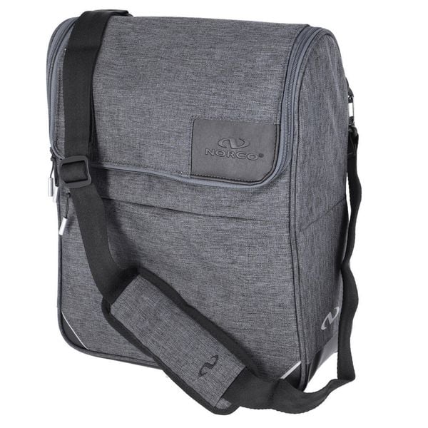 Torba miejska Glenbury. Szare torby męskie na ramię NORCO, z aplikacjami, sportowe, na ramię. Za 419.90 zł.