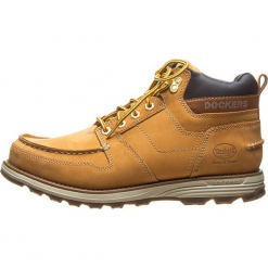 Skórzane botki w kolorze jasnobrązowym. Brązowe sztyblety męskie Dockers by Gerli. W wyprzedaży za 181.95 zł.