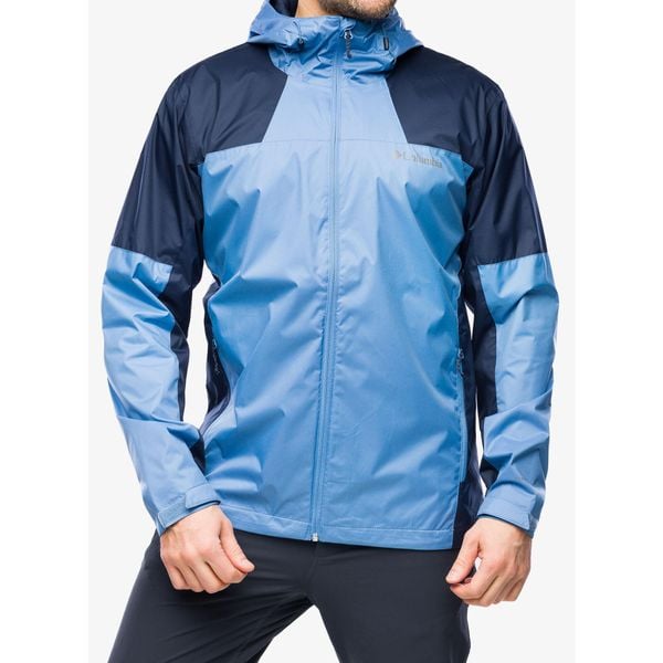 Kurtka przeciwdeszczowa męska Columbia Inner Limits III Jacket. Niebieskie kurtki męskie Columbia, m, bez wzorów, sportowe, bez ramiączek, bez kaptura. W wyprzedaży za 385.15 zł.