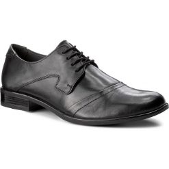 Półbuty LASOCKI FOR MEN MI07-A585-A445-02. Czarne eleganckie półbuty męskie Lasocki For Men, ze skóry, bez obcasa, bez zapięcia. Za 179.99 zł.