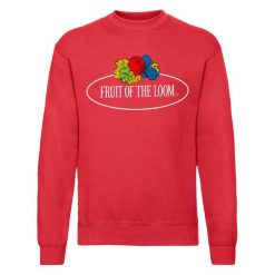 Męska Bluza Z Nadrukiem Logo W Stylu Vintage. Czerwone bluzy nierozpinane męskie Fruit of the Loom, m, bez wzorów, vintage, bez ramiączek, bez kaptura. Za 79.99 zł.