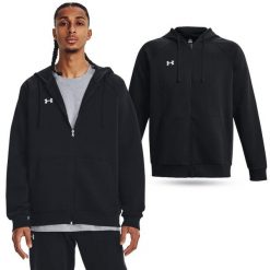 Męska bluza z kapturem fitness Under Armour Rival Fleece. Czarne bluzy nierozpinane męskie Under Armour, l, bez wzorów, z kapturem. Za 371.71 zł.