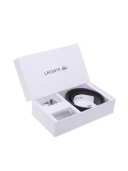 Lacoste Pasek Męski RC4060 Czarny. Czarne paski męskie Lacoste, bez wzorów, ze skóry. Za 329.99 zł.