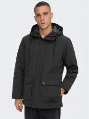 Only & Sons Parka Jayden 22022654 Czarny Regular Fit. Czarne parki męskie Only & Sons, l, bez wzorów, z syntetyku, bez kaptura. Za 159.99 zł.
