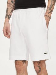 Lacoste Szorty sportowe GH9627 Biały Regular Fit. Białe szorty sportowe męskie Lacoste, bez wzorów, z bawełny, sportowe. Za 219.99 zł.