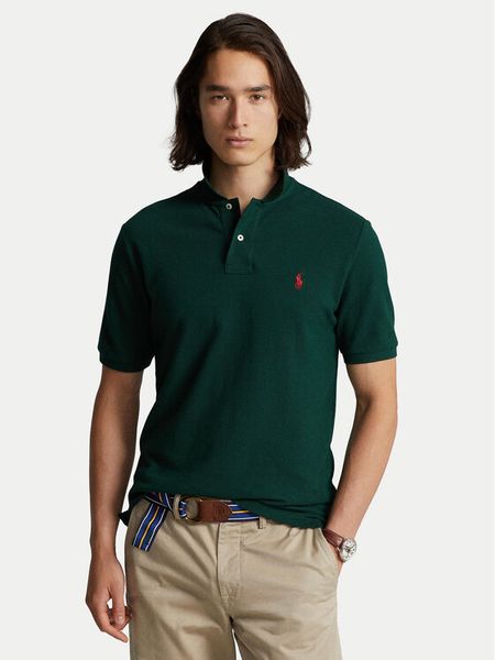Polo Ralph Lauren Polo Core Replen 710782592 Zielony Custom Slim Fit. Zielone koszulki polo męskie Polo Ralph Lauren, m, bez wzorów, z bawełny, bez kołnierzyka, bez ramiączek. Za 379.99 zł.