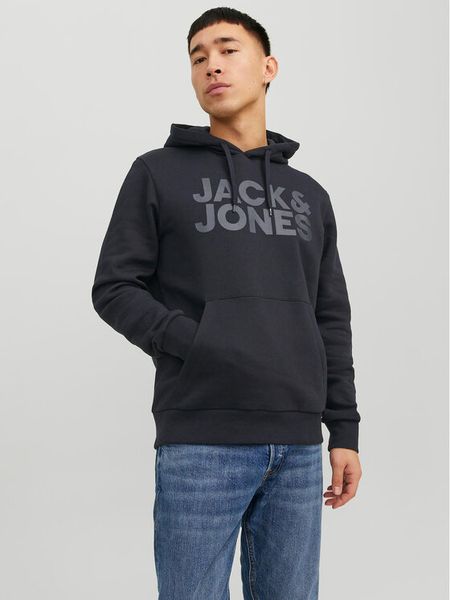 Jack & Jones Bluza Corp 12152840 Czarny Standard Fit. Czarne bluzy nierozpinane męskie Jack & Jones, l, bez wzorów, z bawełny, bez ramiączek, bez kaptura. Za 159.99 zł.