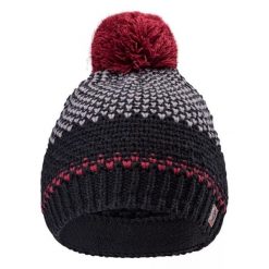 Zimowa Czapka Unisex Dla Dorosłych Logo Hervin. Czarne czapki męskie Hi-tec, na zimę, bez wzorów, sportowe. Za 66.99 zł.