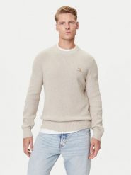 Tommy Jeans Sweter DM0DM21652 Beżowy Slim Fit. Brązowe kardigany męskie Tommy Jeans, m, bez wzorów, z bawełny, bez ramiączek. Za 399.99 zł.