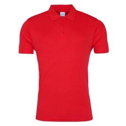 Męska Gładka Koszulka Polo. Czerwone koszulki polo męskie JUST COOL, m, bez wzorów, bez kołnierzyka, bez ramiączek. Za 65.99 zł.
