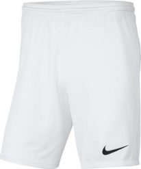 Nike Spodenki męskie Park III białe r. S (BV6855 100). Białe szorty sportowe męskie Nike, bez wzorów, sportowe. Za 57.32 zł.