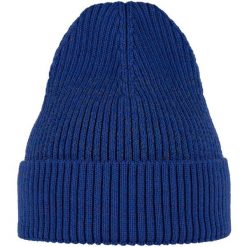 Czapka sportowa Running z odblaskiem z wełny merino active beanie. Niebieskie czapki męskie Buff, bez wzorów, z wełny, sportowe. Za 179.99 zł.