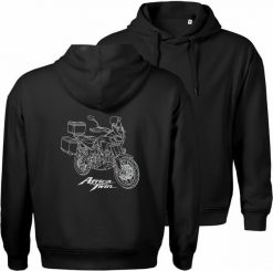 Bluza z kapturem motocyklowa z motocyklem na motor Honda Africa Twin CRF1100 L Adventure męska czarna XL. Czarne bluzy nierozpinane męskie Topslang, l, bez wzorów, bez ramiączek, z kapturem. Za 287.30 zł.