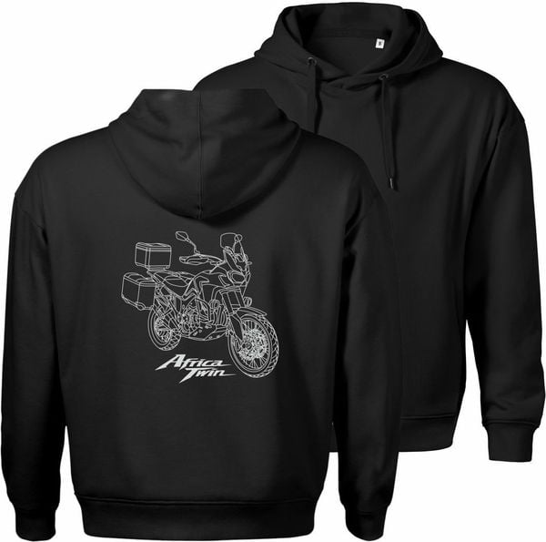 Bluza z kapturem motocyklowa z motocyklem na motor Honda Africa Twin CRF1100 L Adventure męska czarna XL. Czarne bluzy nierozpinane męskie Topslang, l, bez wzorów, z kapturem. Za 287.30 zł.