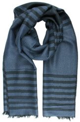 Lekki Szalik Wiosenno-Jesienny - Teer - Niebieski w Pasy. Niebieskie szaliki męskie Teer, na jesień, bez wzorów, z materiału, eleganckie. Za 45.00 zł.