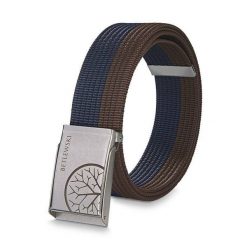 Pasek parciany BETLEWSKI brązowo-granatowy PRC-10_SR-3 XL. Brązowe paski męskie Betlewski, bez wzorów, z materiału. Za 34.99 zł.