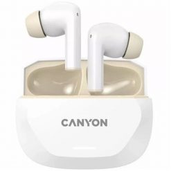 CANYON headset HEXAGON 7 TWS ANC+ENC Wireless Charge White Beige. Białe słuchawki bluetooth Canyon. Za 109.19 zł.