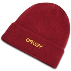 Czapka zimowa Oakley B1B Logo Beanie - iron red. Czerwone czapki męskie Oakley, na zimę, bez wzorów, sportowe. Za 62.99 zł.
