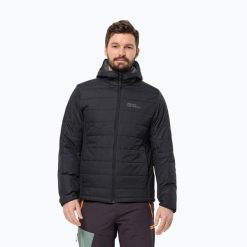 Kurtka puchowa męska Jack Wolfskin Lapawa Ins Hoody. Czarne kurtki męskie Jack Wolfskin, m, bez wzorów, z puchu, sportowe, bez ramiączek, bez kaptura. Za 459.99 zł.