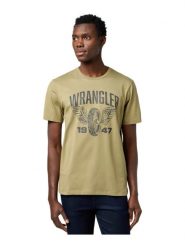 MESKA KOSZULKA WRANGLER AMERICANA TEE ALOE 112371474. T-shirty męskie Wrangler, xl, bez wzorów, bez kołnierzyka, bez ramiączek. Za 79.99 zł.