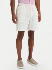 Tommy Hilfiger Szorty materiałowe Dover MW0MW44358 Biały Regular Fit. Białe szorty męskie Tommy Hilfiger, bez wzorów, ze lnu. Za 409.99 zł.