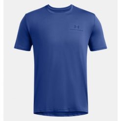 Koszulka fitness męska Under Armour t-shirt sportowy z krótkim rękawem. Niebieskie t-shirty sportowe męskie Under Armour, m, bez wzorów, sportowe, bez ramiączek. Za 184.80 zł.