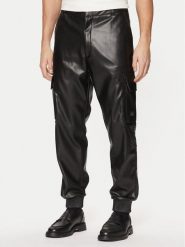 HUGO Spodnie z imitacji skóry Geza2511 50534827 Czarny Regular Fit. Czarne spodnie na co dzień męskie Hugo, bez wzorów, z materiału. Za 429.99 zł.