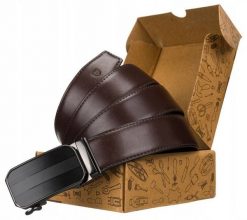 Pasek skórzany Peterson [DH] PTN AB35-03 brązowy. Brązowe paski męskie Peterson, bez wzorów, ze skóry, eleganckie. Za 72.00 zł.