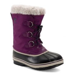 Śniegowce juniorskie Sorel Yoot Pac Nylon Wp. Fioletowe buty zimowe męskie Sorel, na zimę, bez wzorów, z nylonu, bez obcasa, bez zapięcia. Za 289.99 zł.