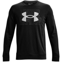 Męska Bluza Rozpinana Rival Logo Z Frotte Pod Szyją. Czarne bluzy rozpinane męskie Under Armour, m, bez wzorów, bez ramiączek, bez kaptura. Za 199.99 zł.