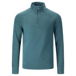 Zipperowana koszulka z długim rękawem Whistler Kajsa. Niebieskie bielizna termoaktywna męska Whistler, m, bez wzorów, z polaru, bez ramiączek. Za 179.99 zł.