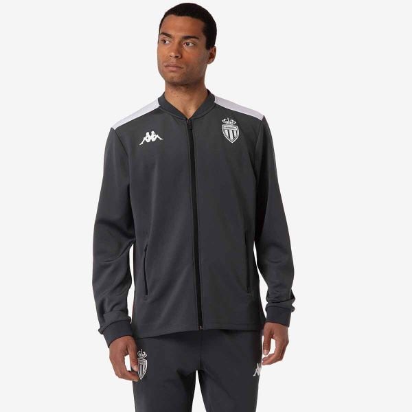 Bluza dresowa AS Monaco Atrisy 2024/25. Białe bluzy nierozpinane męskie Kappa, bez wzorów, z dresówki, sportowe, bez ramiączek, bez kaptura. W wyprzedaży za 264.00 zł.