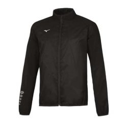 Kurtka przeciwdeszczowa Mizuno authentic. Czarne kurtki męskie Mizuno, xl, bez wzorów, bez kaptura, do biegania. W wyprzedaży za 211.80 zł.