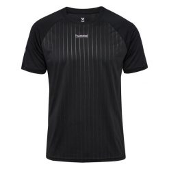 Koszulka Hummel Pulse Stripe. Czarne t-shirty sportowe męskie HUMMEL, bez wzorów, sportowe, bez ramiączek. Za 194.00 zł.