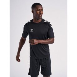 Koszulka sportowa męska Hummel Core XK Poly T-Shirt S/S. Czarne t-shirty sportowe męskie HUMMEL, l, bez wzorów, sportowe, bez ramiączek. Za 131.00 zł.