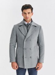 PAKO LORENTE - Wełniany dwurzędowy płaszcz męski. Płaszcze męskie Pako Lorente, na zimę, m, bez wzorów, z poliesteru, bez kaptura. Za 999.99 zł.