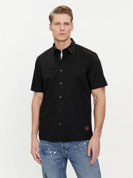 Hugo Koszula Ebor 50475668 Czarny Relaxed Fit. Czarne koszule męskie Hugo, m, bez wzorów, z bawełny, bez kołnierzyka, bez ramiączek. Za 319.99 zł.