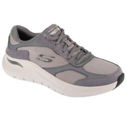 Buty sportowe Sneakersy męskie, Arch Fit 2.0 - The Keep. Szare buty sportowe na co dzień męskie Skechers, m, bez wzorów, casualowe, bez ramiączek, bez kaptura, trekkingowe. Za 379.99 zł.