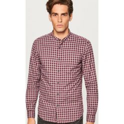 Koszula slim fit z bawełny organicznej - Bordowy. Czerwone koszule męskie Reserved, z bawełny. Za 99.99 zł.