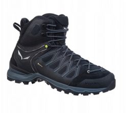 Buty trekkingowe Salewa Mountain Trainer Lite Mid GTX - black. Czarne buty trekkingowe męskie Salewa, bez wzorów, bez zapięcia. Za 940.68 zł.