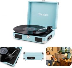 Gramofon w walizce RP111BL Audizio niebieski one size. Niebieskie gramofony Audizio. Za 199.00 zł.