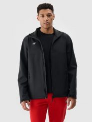 4F Softshell wiatroodporny membrana 5000 męski - czarny S. Czarne kurtki softshell męskie 4f, na zimę, m, bez wzorów, z dzianiny, bez kaptura, windstopper. Za 229.99 zł.