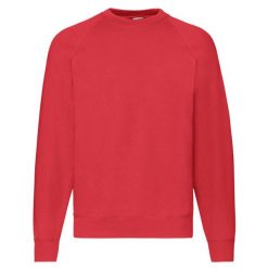 Klasyczna Bluza Raglanowa Unisex Dla Dorosłych. Czerwone bluzy nierozpinane męskie Fruit of the Loom, m, bez wzorów, klasyczne, bez ramiączek, bez kaptura. Za 79.99 zł.