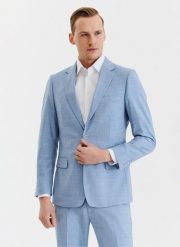 PAKO LORENTE – Niebieska męska marynarka garniturowa. Niebieskie marynarki męskie Pako Lorente, m, bez wzorów. Za 399.99 zł.