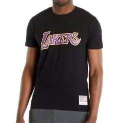 Koszulka sportowa męska Mitchell & Ness Nba Team Logo Tee Los Angeles Lakers. Czarne t-shirty sportowe męskie Mitchell & Ness, m, bez wzorów, sportowe, bez ramiączek. Za 189.00 zł.