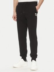 KARL LAGERFELD Spodnie dresowe 705713 500900 Czarny Regular Fit. Czarne spodnie dresowe męskie KARL LAGERFELD, bez wzorów, z bawełny. Za 599.99 zł.