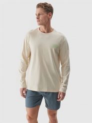 4F Longsleeve oversize z nadrukiem męski - beżowy XL. Brązowe koszulki męskie z długim rękawem 4f, m, bez wzorów, z bawełny, klasyczne, bez kołnierzyka, bez ramiączek. W wyprzedaży za 39.99 zł.